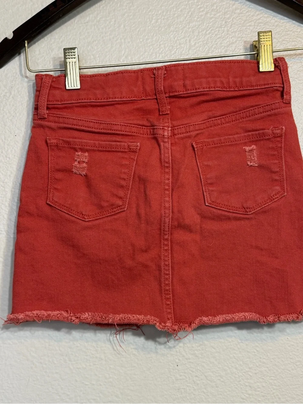 💕Bundle 3 of $20 Old Navy Colored Denim Jean Skirt Girl’s Small 6-7 Rust Summer